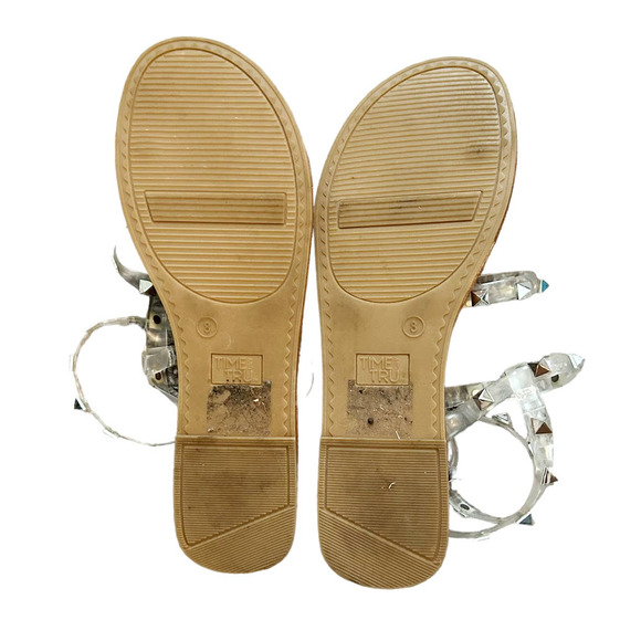 Time and Tru Silver Studded Gladiator Sandals Womens Size 8 - Picture 6 of 6